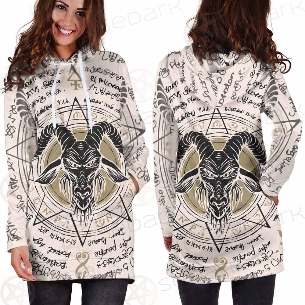 Horned Goat And Octagonal Star SDN-1014 Hoodie Dress