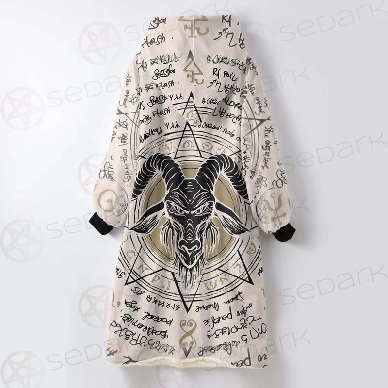 Horned Goat And Octagonal Star SDN-1014 Oversized Sherpa Blanket Hoodie