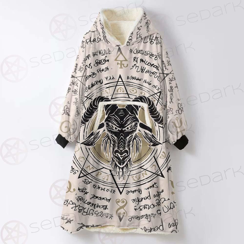 Horned Goat And Octagonal Star SDN-1014 Oversized Sherpa Blanket Hoodie