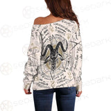 Horned Goat And Octagonal Star SDN-1014 Off Shoulder Sweaters