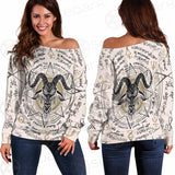 Horned Goat And Octagonal Star SDN-1014 Off Shoulder Sweaters