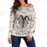 Horned Goat And Octagonal Star SDN-1014 Off Shoulder Sweaters