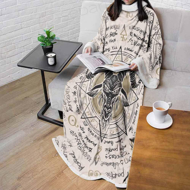 Horned Goat And Octagonal Star SDN-1014 Sleeved Blanket