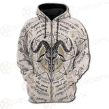 Horned Goat And Octagonal Star SDN-1014 Hoodie Raglan Zip