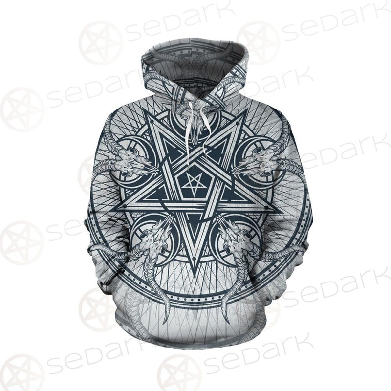 Goat Skulls And Star Rays SDN-1015 Hoodie Allover