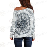 Goat Skulls And Star Rays SDN-1015 Off Shoulder Sweaters