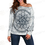 Goat Skulls And Star Rays SDN-1015 Off Shoulder Sweaters