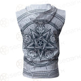 Goat Skulls And Star Rays SDN-1015 Zip Sleeveless Hoodie