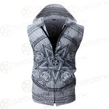 Goat Skulls And Star Rays SDN-1015 Zip Sleeveless Hoodie