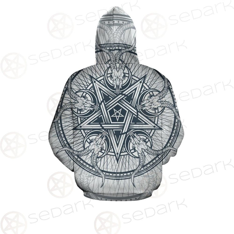 Goat Skulls And Star Rays SDN-1015 Zip-up Hoodies