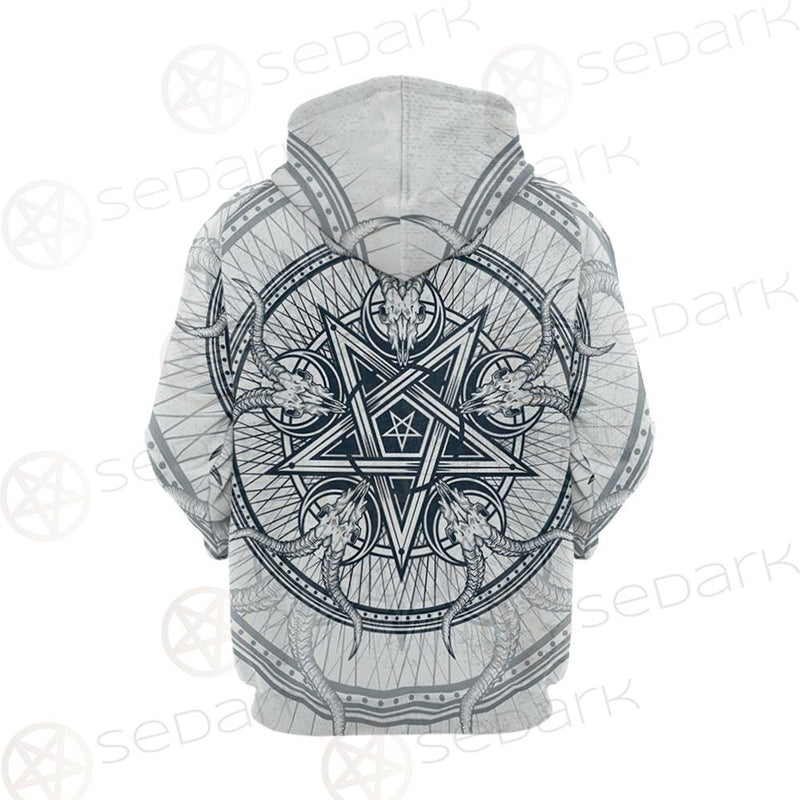 Goat Skulls And Star Rays SDN-1015 Hoodie Raglan