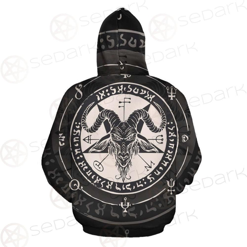 Horned Goat And Pentagram SDN-1016 Hoodie Allover