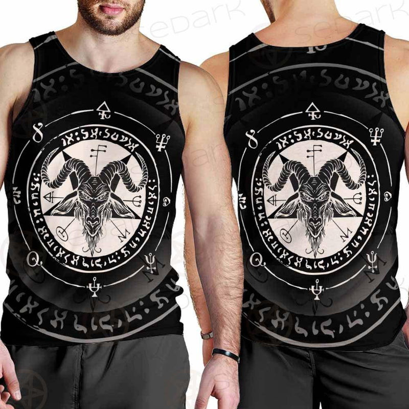 Horned Goat And Pentagram SDN-1016 Men Tank-tops