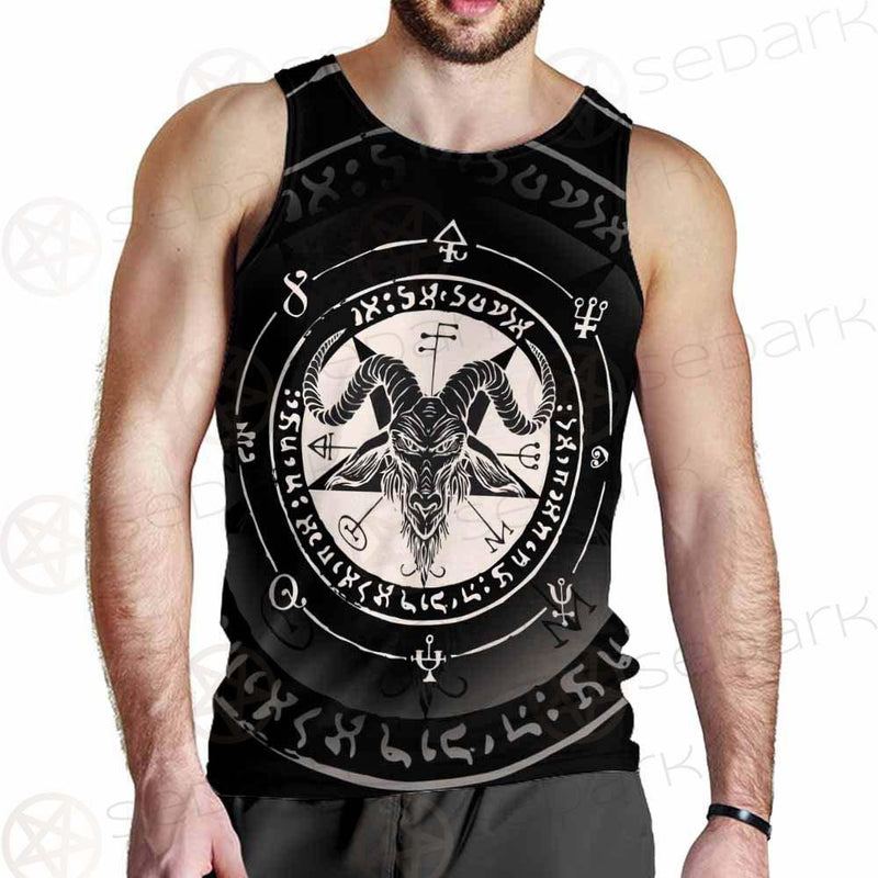 Horned Goat And Pentagram SDN-1016 Men Tank-tops