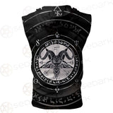 Horned Goat And Pentagram SDN-1016 Zip Sleeveless Hoodie