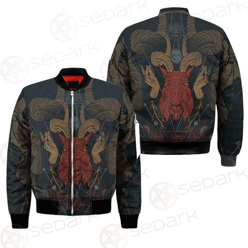 Head Satan Goat Occult SDN-1017 Bomber Jacket