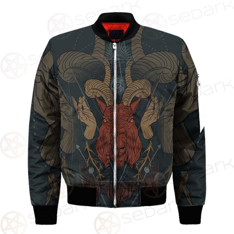 Head Satan Goat Occult SDN-1017 Bomber Jacket
