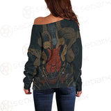 Head Satan Goat Occult SDN-1017 Off Shoulder Sweaters