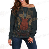 Head Satan Goat Occult SDN-1017 Off Shoulder Sweaters
