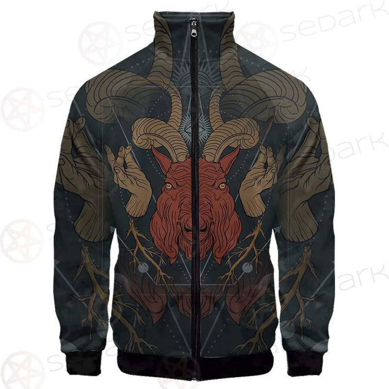 Head Satan Goat Occult SDN-1017 Stand-up Collar Jacket