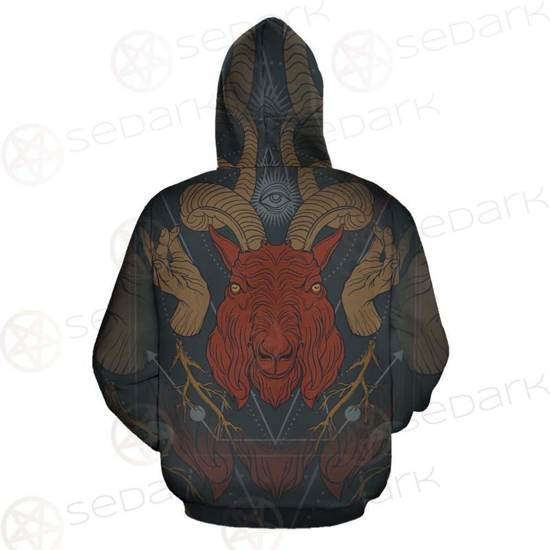 Head Satan Goat Occult SDN-1017 Zip-up Hoodies