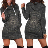 Vector Illustration Set Of Moon Phases SDN-1018 Hoodie Dress