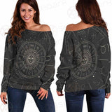 Vector Illustration Set Of Moon Phases SDN-1018 Off Shoulder Sweaters