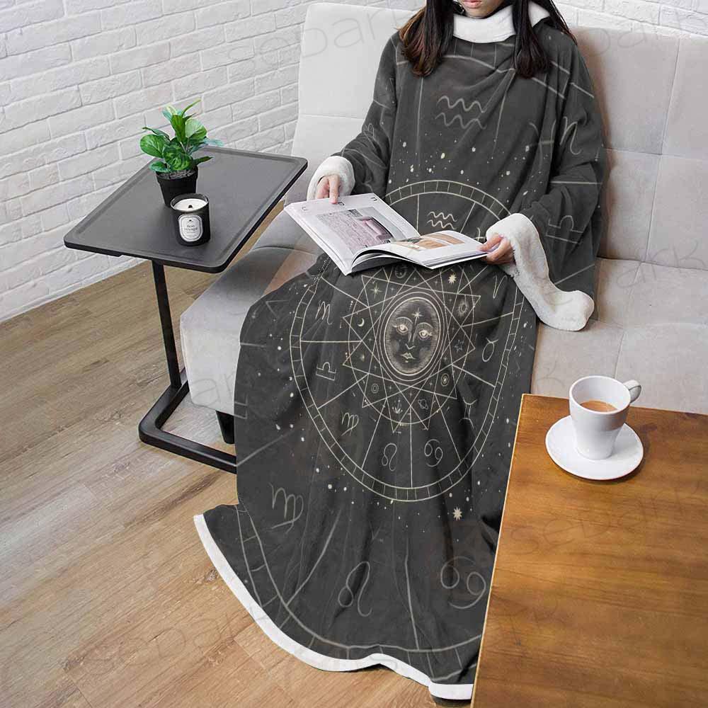 Vector Illustration Set Of Moon Phases SDN-1018 Sleeved Blanket