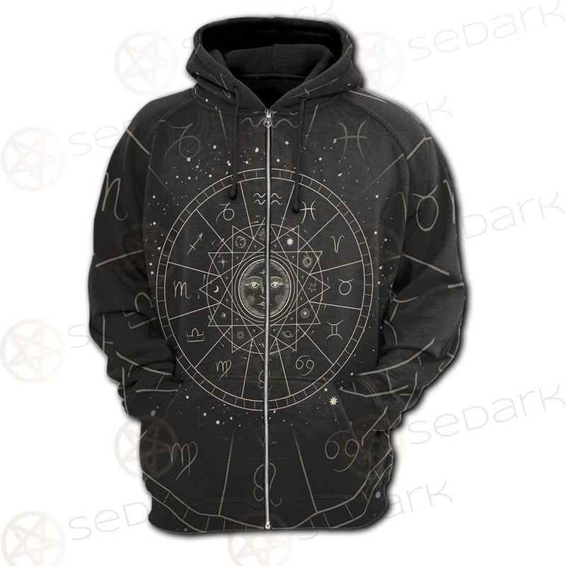 Vector Illustration Set Of Moon Phases SDN-1018 Hoodie Raglan Zip