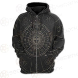 Vector Illustration Set Of Moon Phases SDN-1018 Hoodie Raglan Zip