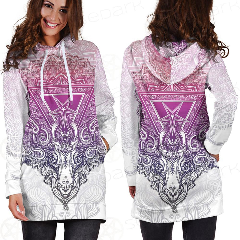 Pentagram Sign Head Of Demon Baphomet Hoodie Dress