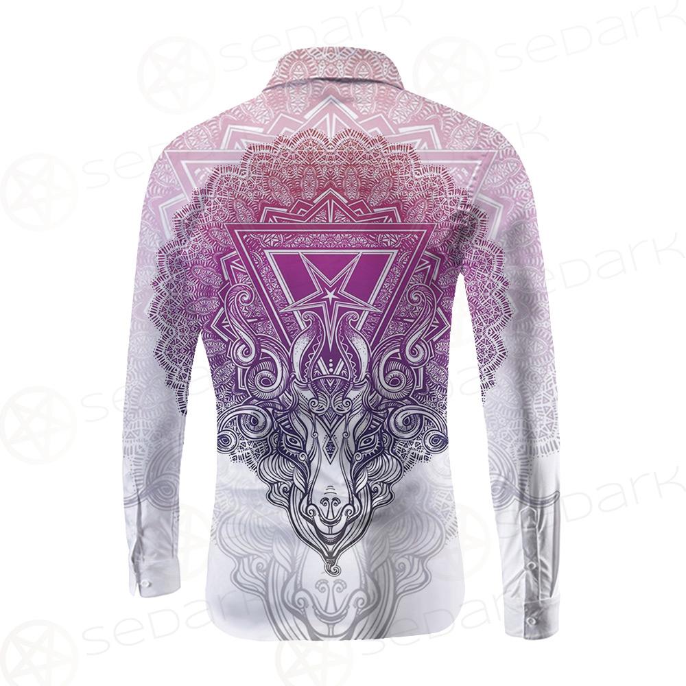 Pentagram Sign Head Of Demon Baphomet Long Sleeve Shirt