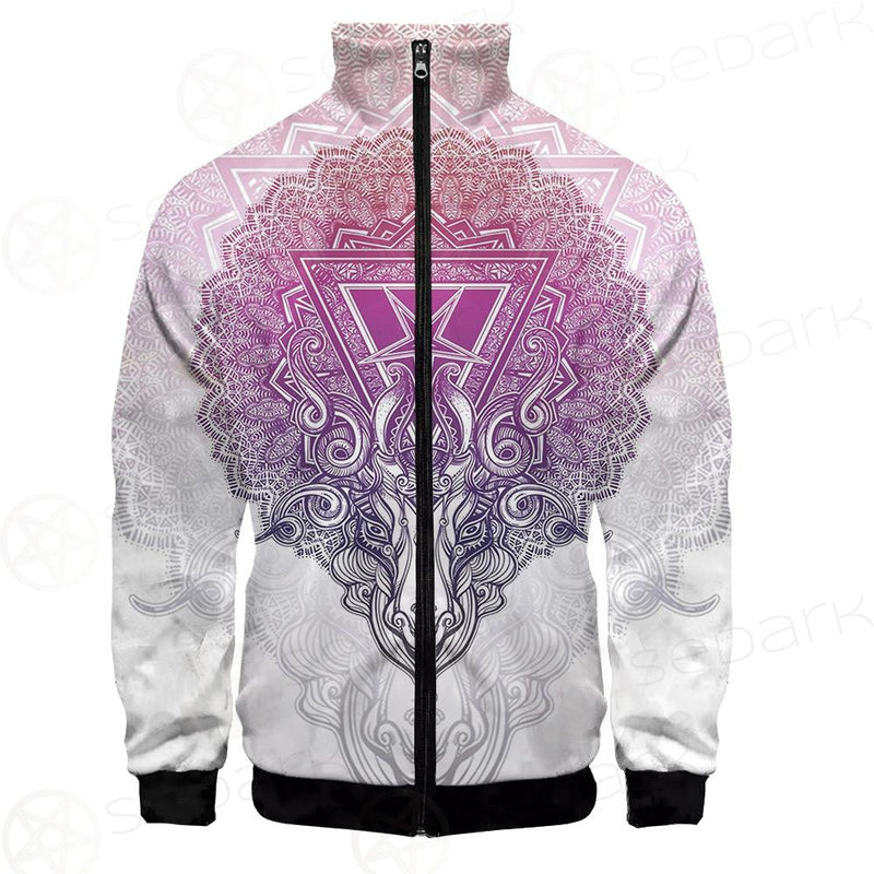 Pentagram Sign Head Of Demon Baphomet Stand-up Collar Jacket