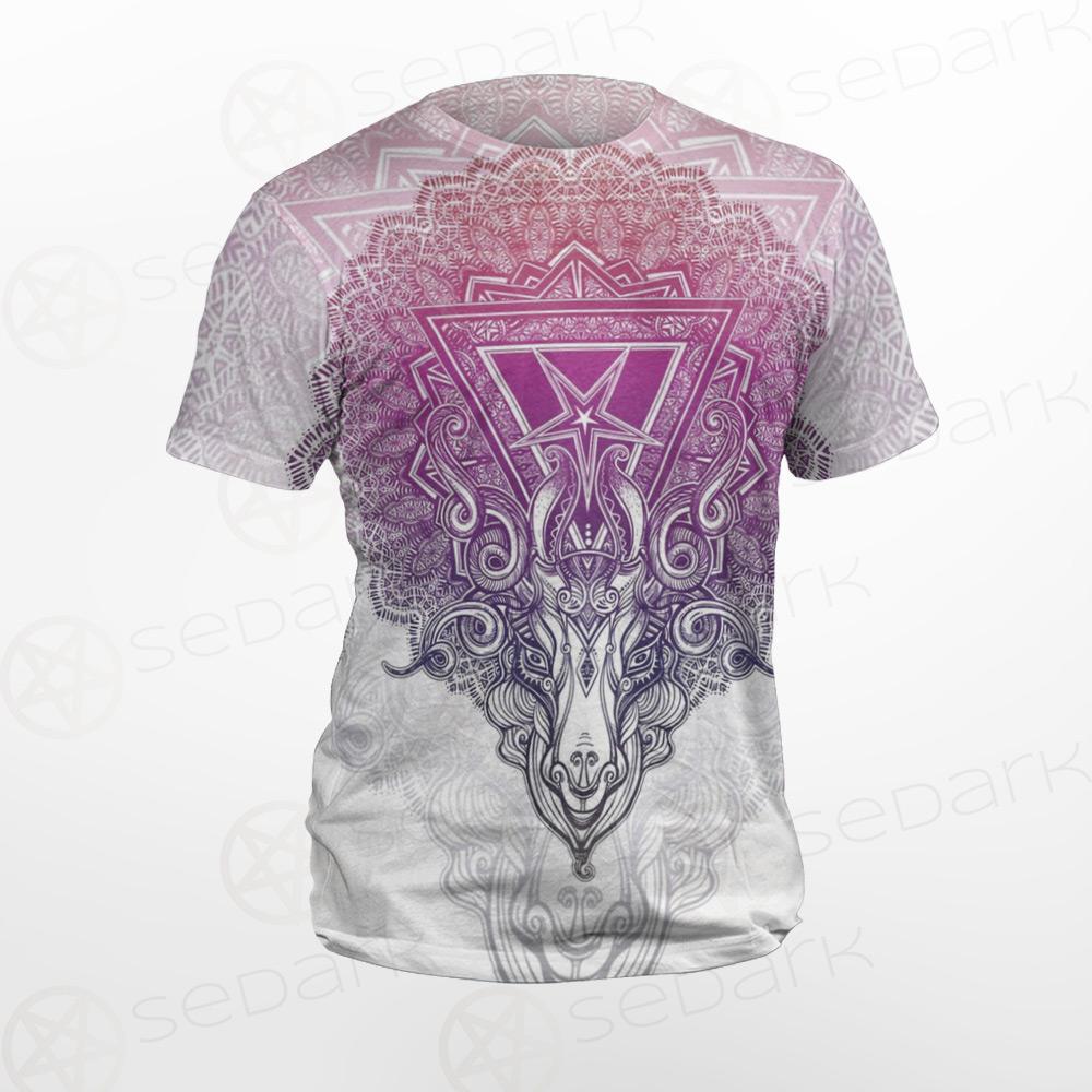 Pentagram Sign Head Of Demon Baphomet Unisex T-shirt