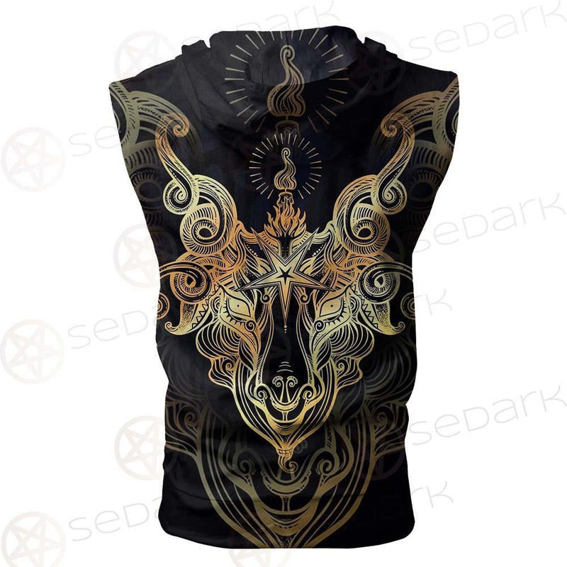 Satanic Goat Head SDN-1020 Zip Sleeveless Hoodie