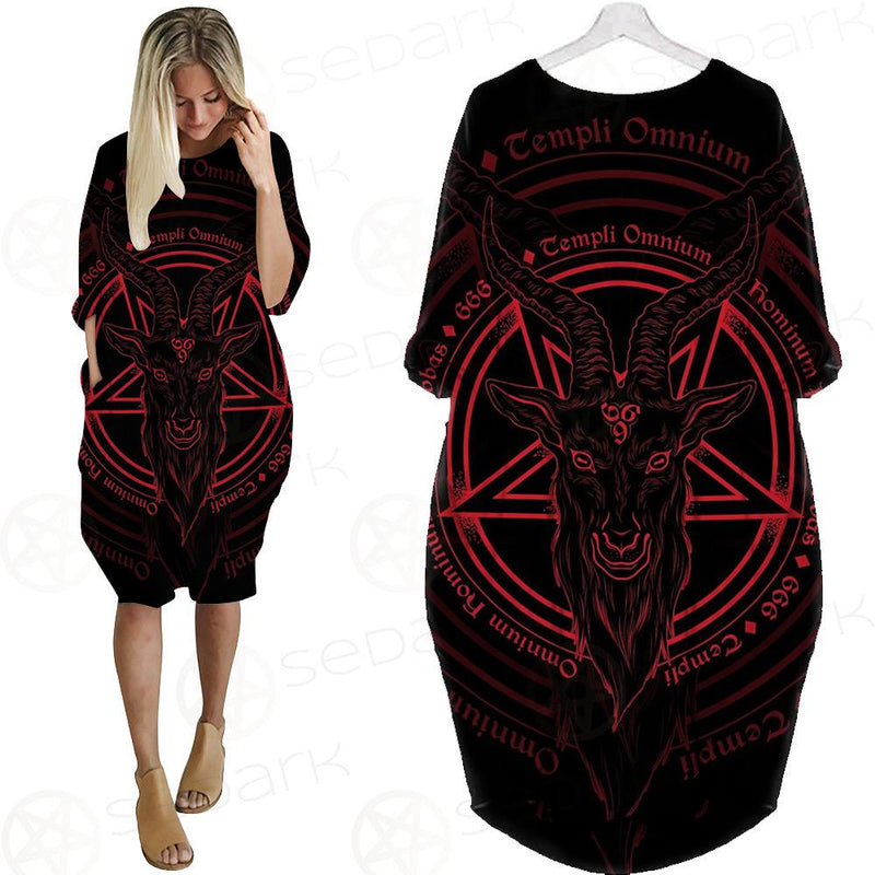 LATIN INSCRIPTION TRANSLATION Batwing Pocket Dress