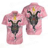 Baphomet Head In Pink Circle Shirt Allover