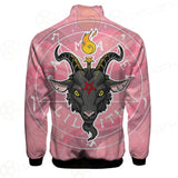 Baphomet Head In Pink Circle Stand-up Collar Jacket