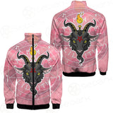 Baphomet Head In Pink Circle Stand-up Collar Jacket