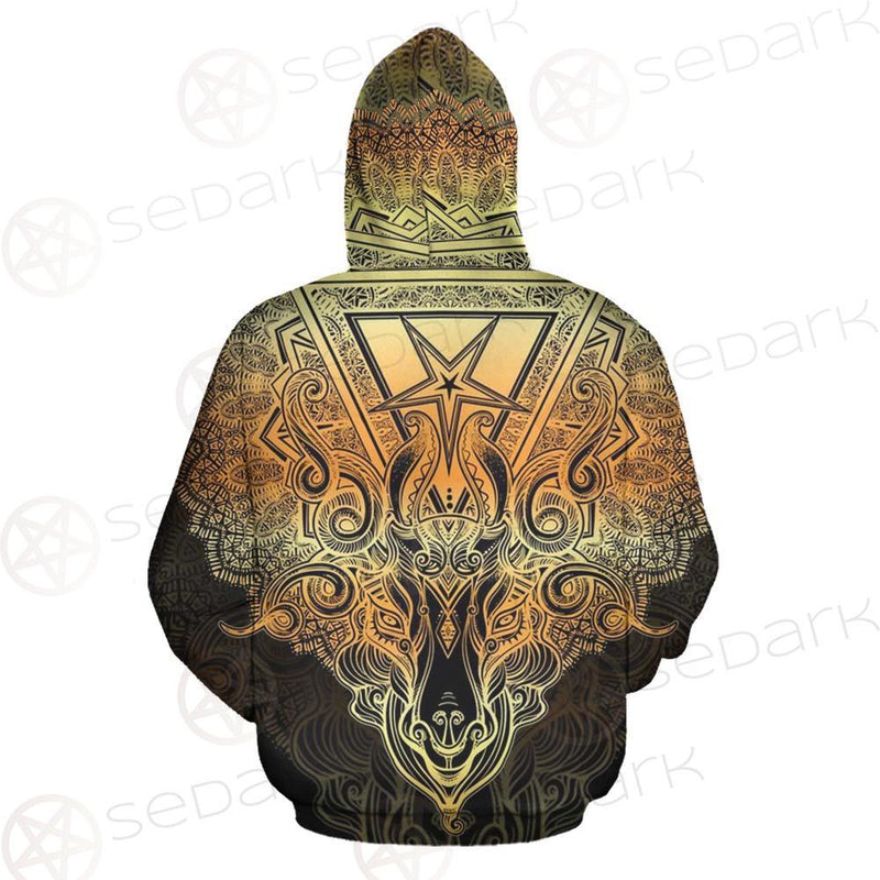 Pentagram Sign Head Of Demon Baphomet SDN-1024 Hoodie Allover