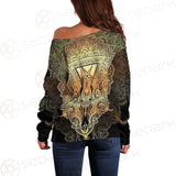 Pentagram Sign Head Of Demon Baphomet SDN-1024 Off Shoulder Sweaters