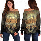 Pentagram Sign Head Of Demon Baphomet SDN-1024 Off Shoulder Sweaters