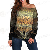 Pentagram Sign Head Of Demon Baphomet SDN-1024 Off Shoulder Sweaters