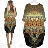 Pentagram Sign Head Of Demon Baphomet SDN-1024 Batwing Pocket Dress