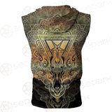 Pentagram Sign Head Of Demon Baphomet SDN-1024 Zip Sleeveless Hoodie