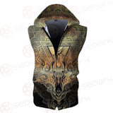 Pentagram Sign Head Of Demon Baphomet SDN-1024 Zip Sleeveless Hoodie