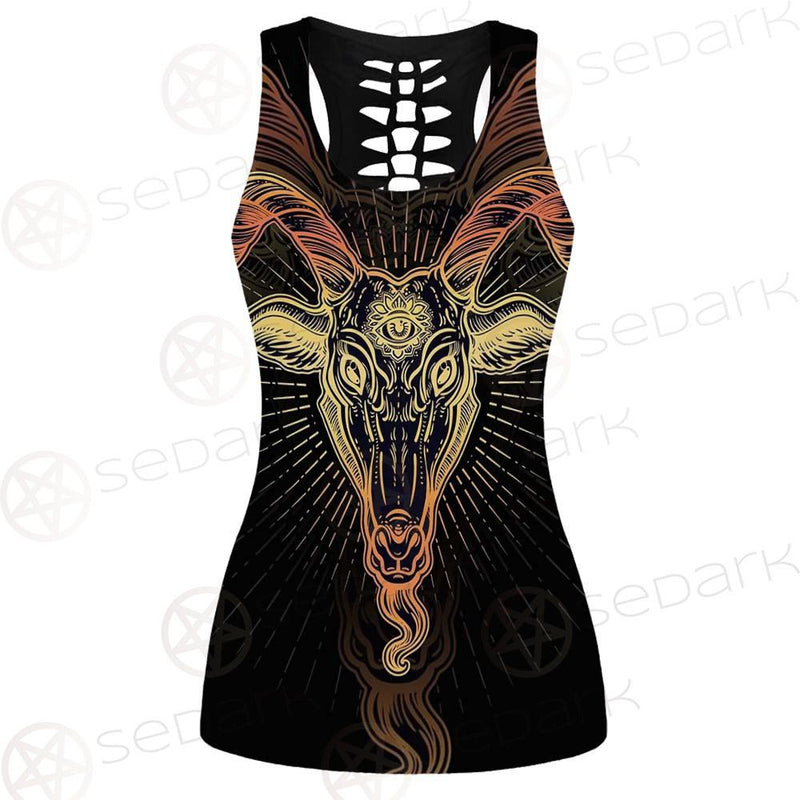 Demon Goat Baphomet SDN-1026 Hollow Out Tank Top
