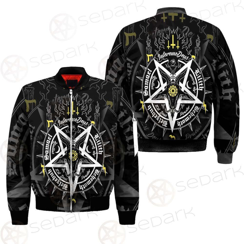 Pentagram Baphomet Occult Illustration SDN-1027 Bomber Jacket