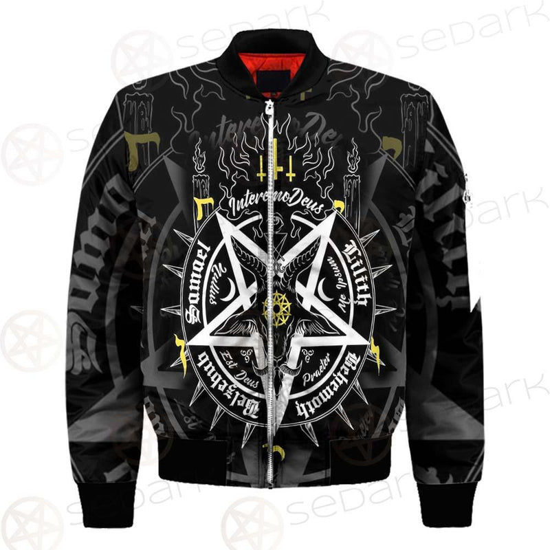 Pentagram Baphomet Occult Illustration SDN-1027 Bomber Jacket