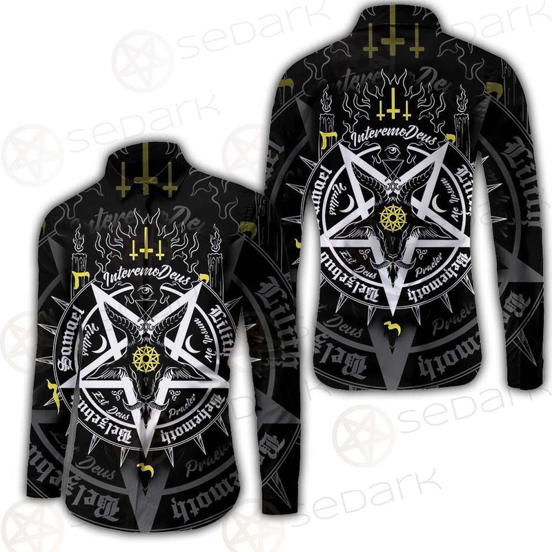 Pentagram Baphomet Occult Illustration SDN-1027 Long Sleeve Shirt